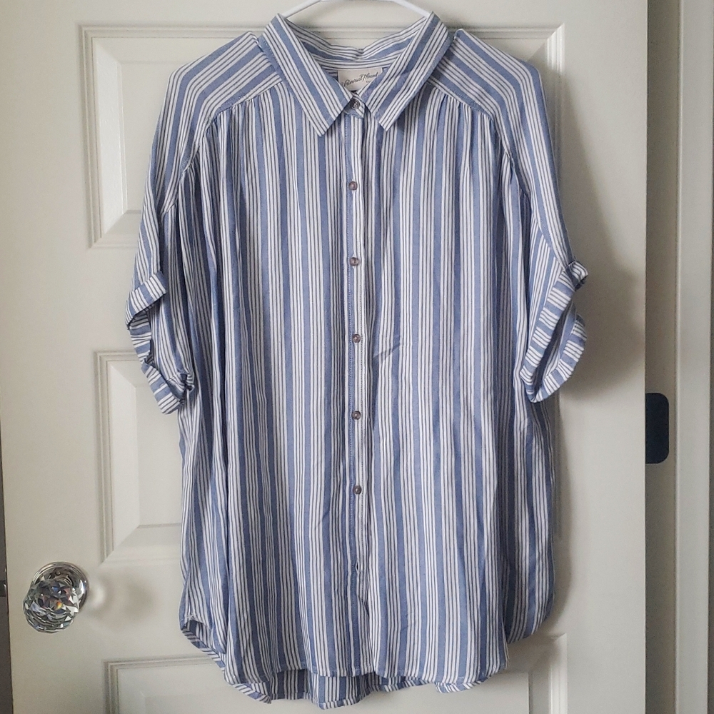 Blue & White Button Down